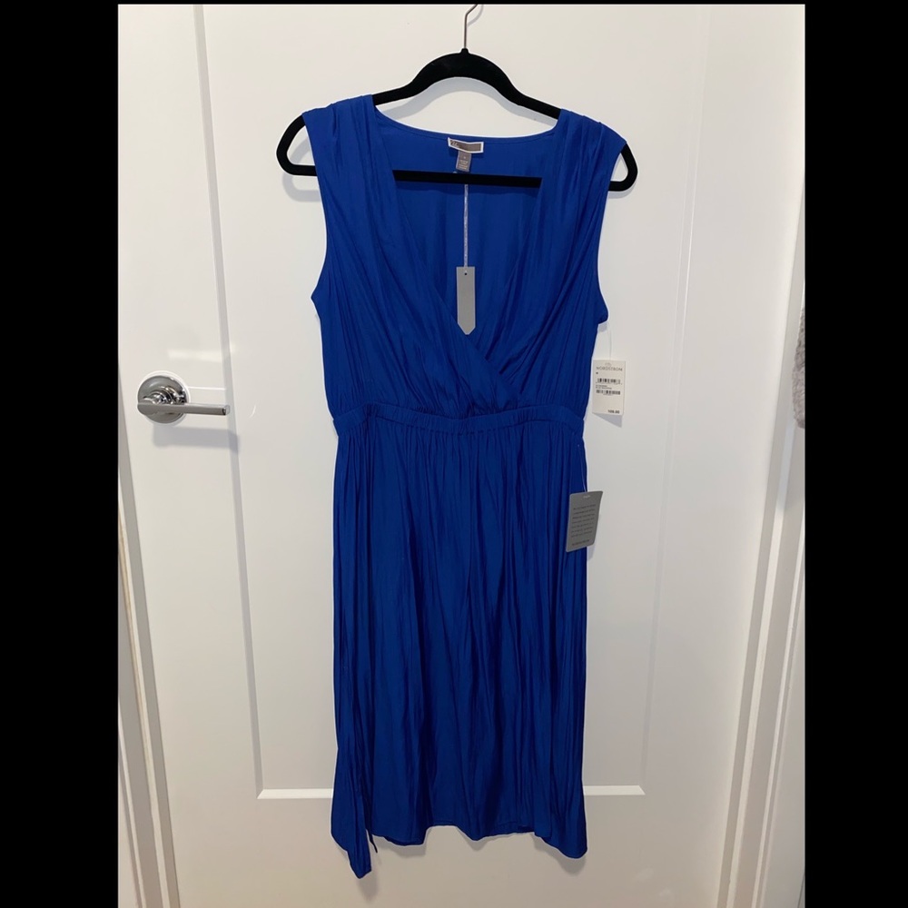 Chelsea28 Blue V-Neck Dress New With Tags